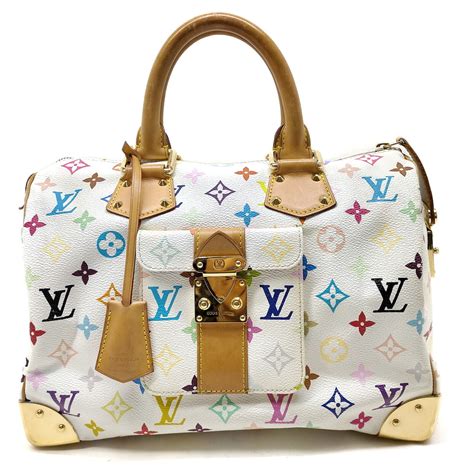 lv m92643|LOUIS VUITTON Monogram Multicolor Speedy 30 White.